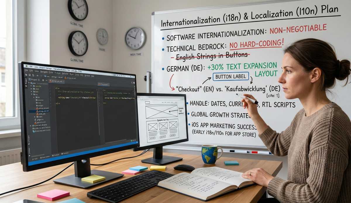 woman on App Internationalization planning