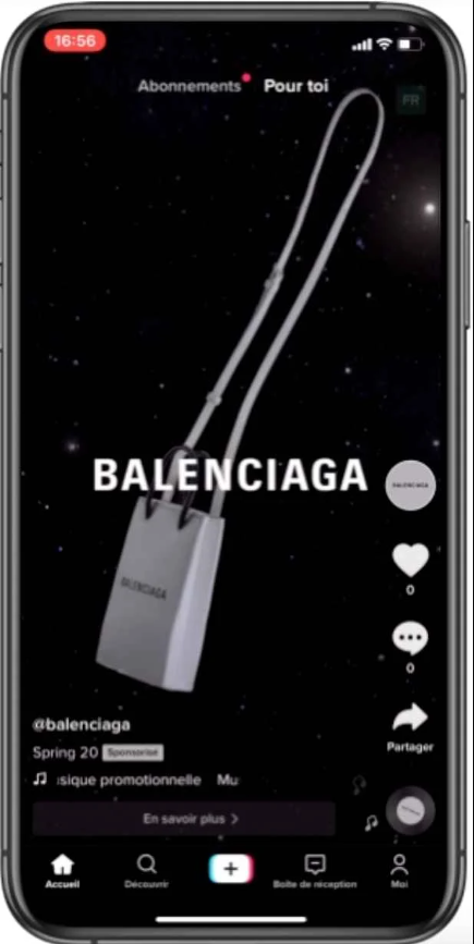 a balenciaga bag displayed in mobile screen