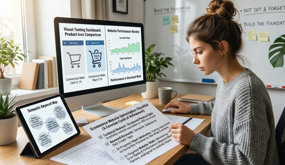 Woman Creating ASO Foundation for App