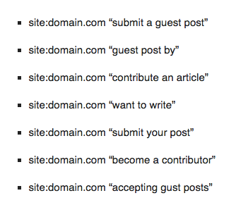 Google parameter search using "site:domain.com" as an example