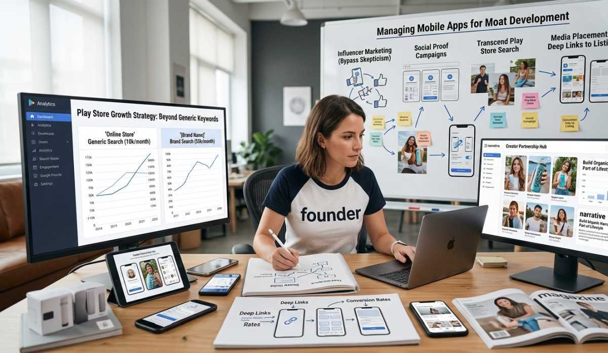 Woman Managing Apps for the Mobile Audience