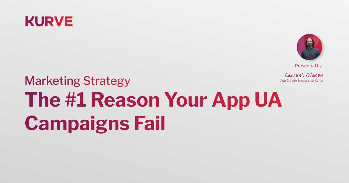 A high-contrast graphic highlighting the number one reason app user acquisition campaigns fail, emphasizing the critical role of systematic ad creative testing.