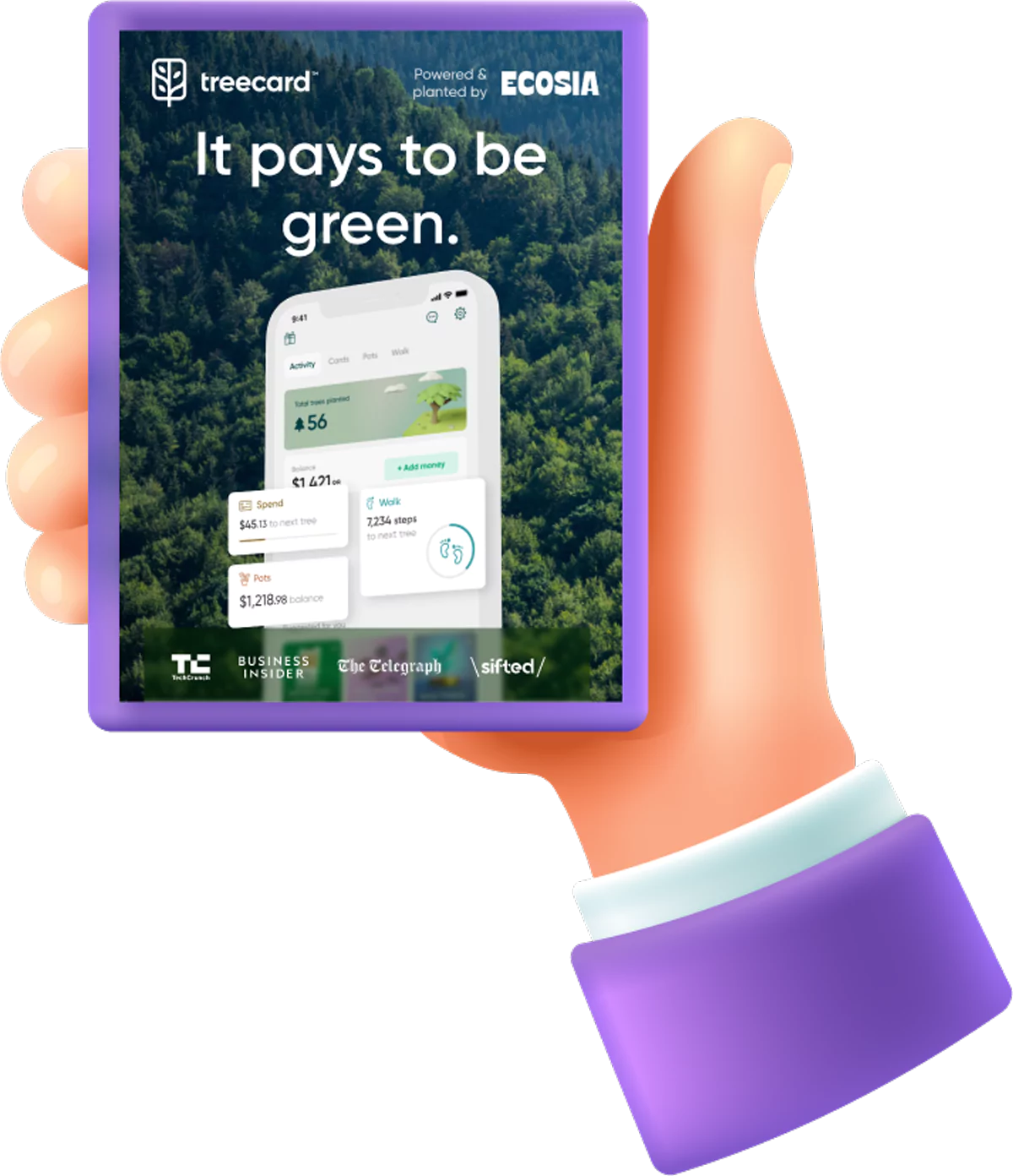 Treecard mobile screen